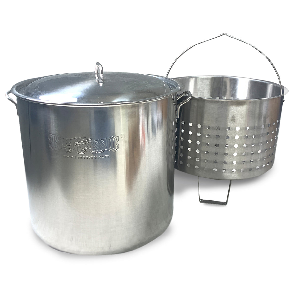 82-qt Stainless Bayou®  Stockpot with Steam/Boil Basket