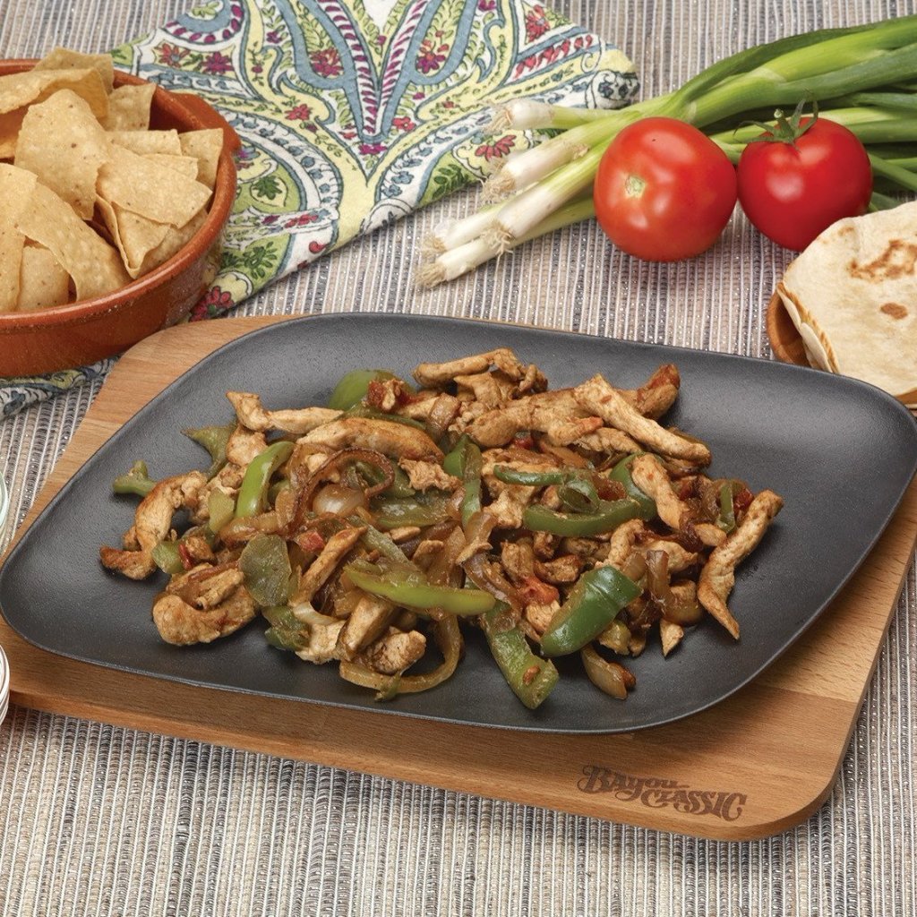 Black Enameled Cast Iron Fajita Pan