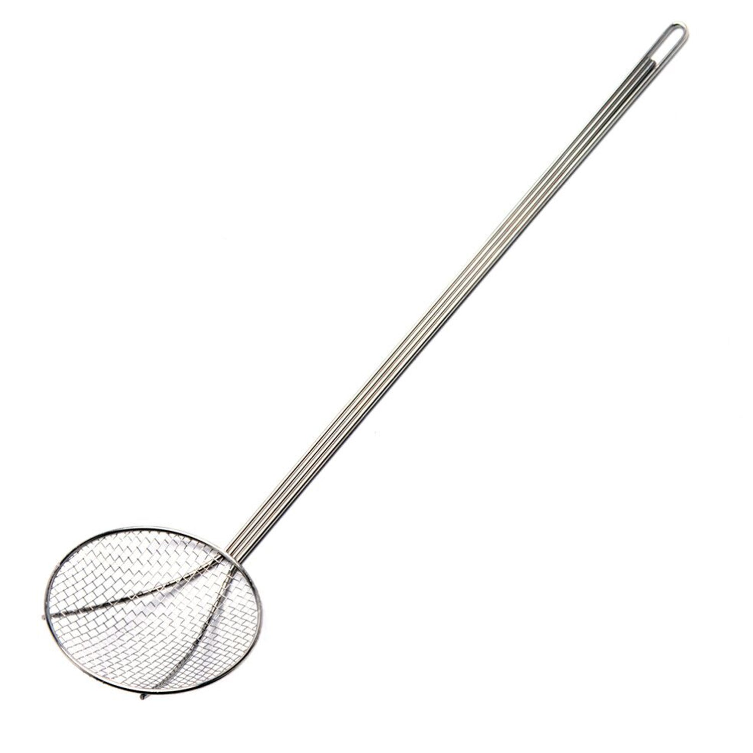 Mesh skimmer with a 36-in handle on a white background.
