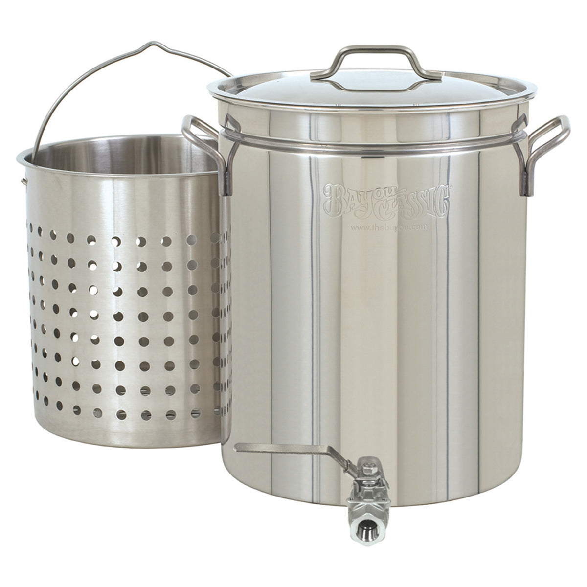 40-qt Stainless Stockpot w/ Elevated Steam Basket & Spigot