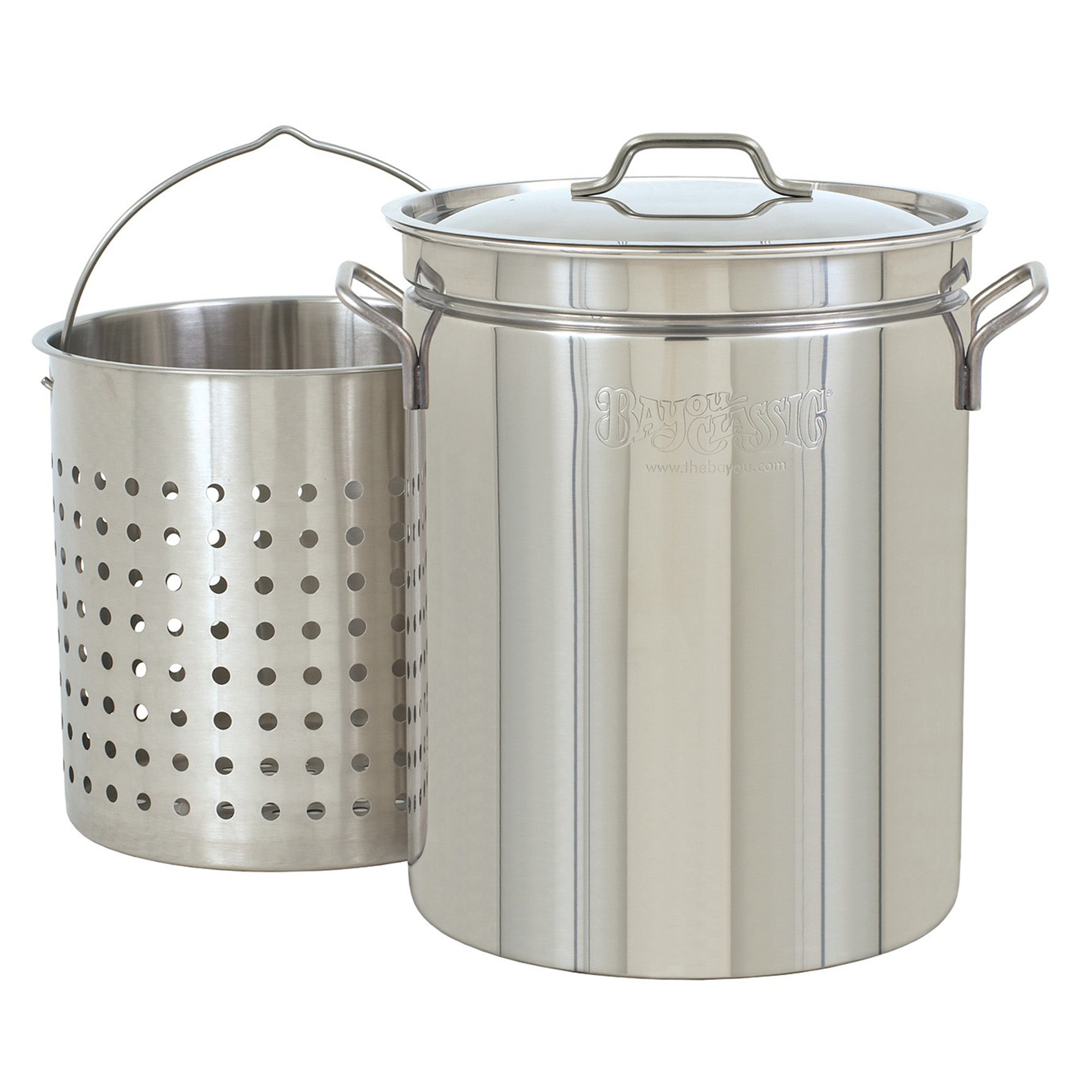 44-qt Stainless Stockpot with Lid and Basket