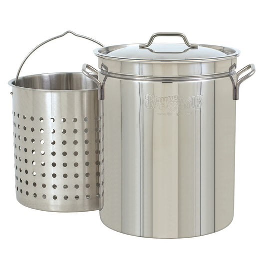 44-qt Stainless Stockpot with Basket