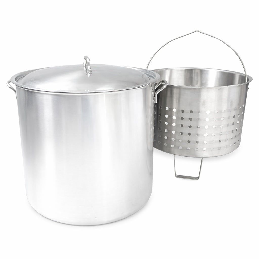 82-qt Stainless Bayou®  Stockpot with Steam/Boil Basket