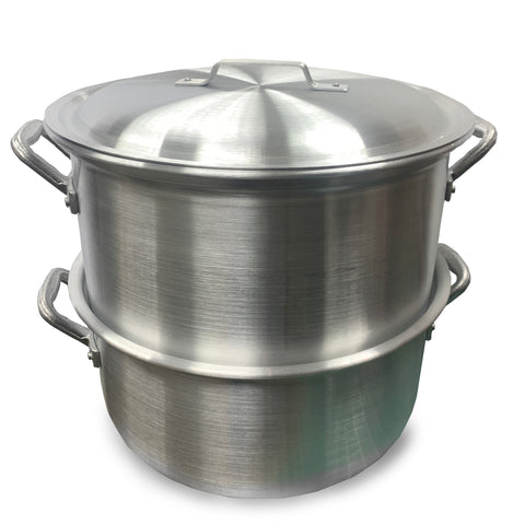 Concord 42 qt Stainless Steel Stock Pot w/Basket. Heavy Kettle. Cookware for