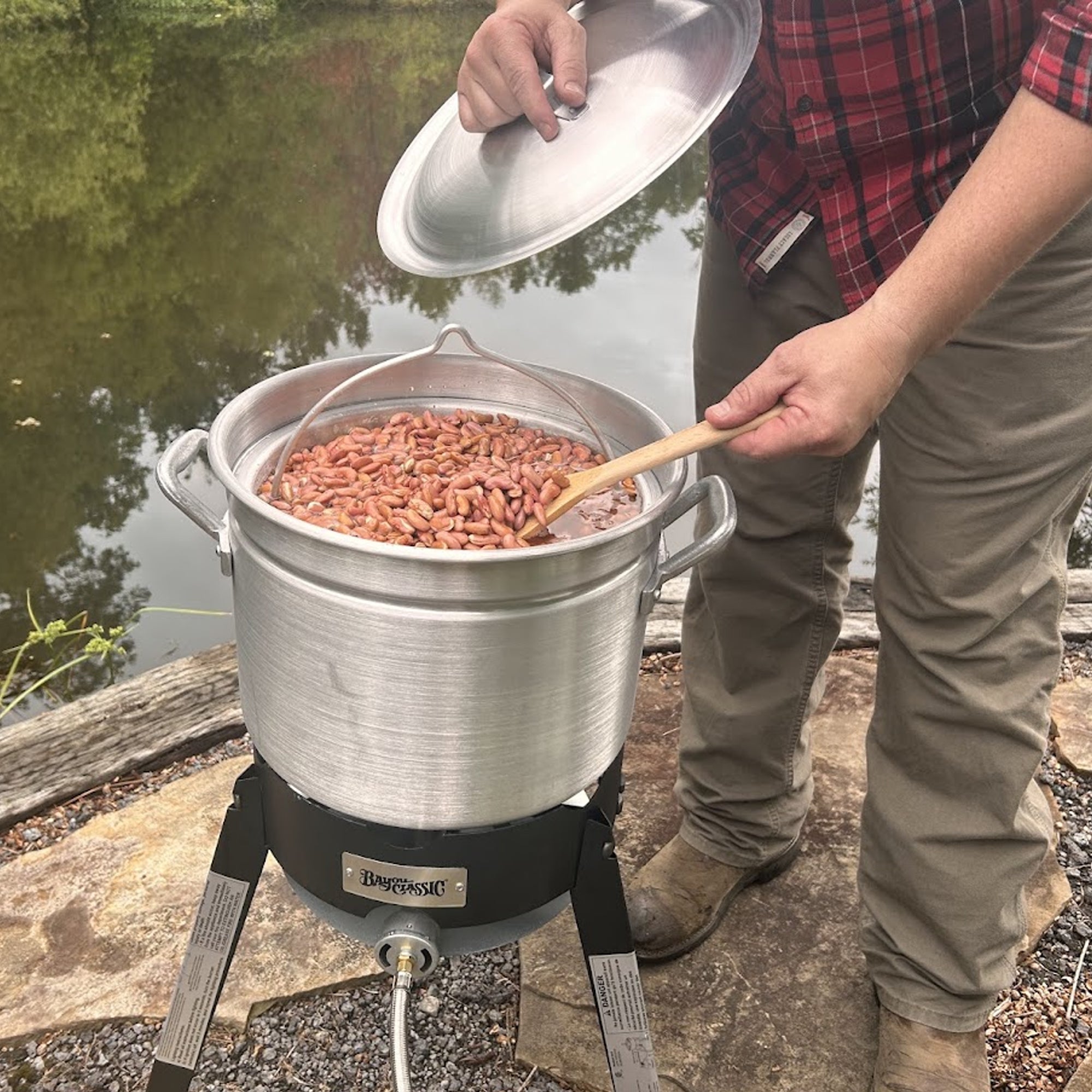 34-qt Aluminum Stockpot w/ Basket | Stockpots | Bayou Classic