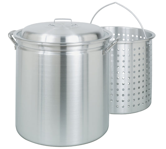 34-qt Aluminum Stockpot with Basket