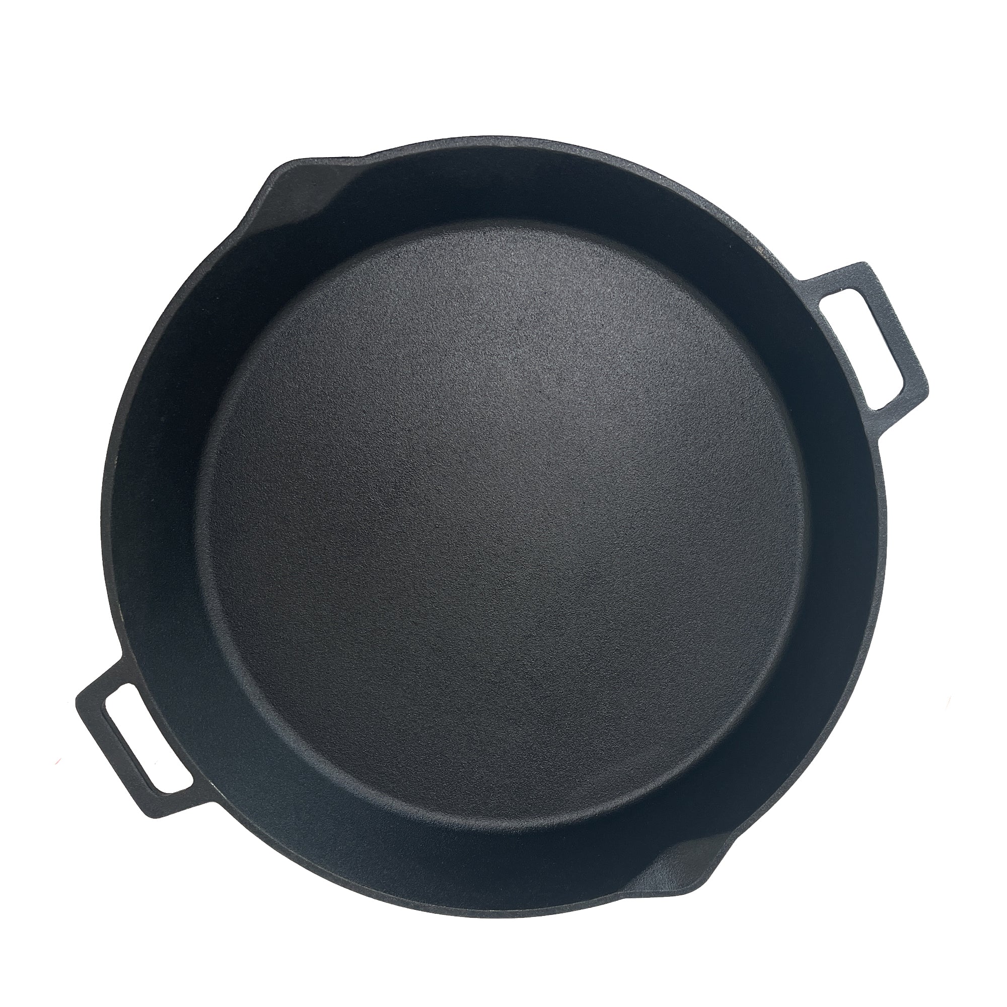 Bayou Classic 7439 16-in Cast Iron Double-Handled Skillet w/Pour Spouts  Features Large Loop Handles Perfect For Breakfast Roast Pan Frying Sautéing