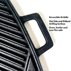 18-in Reversible Cast Iron Griddle