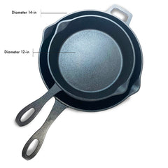 12-in and 14-in Cast Iron Skillet Set