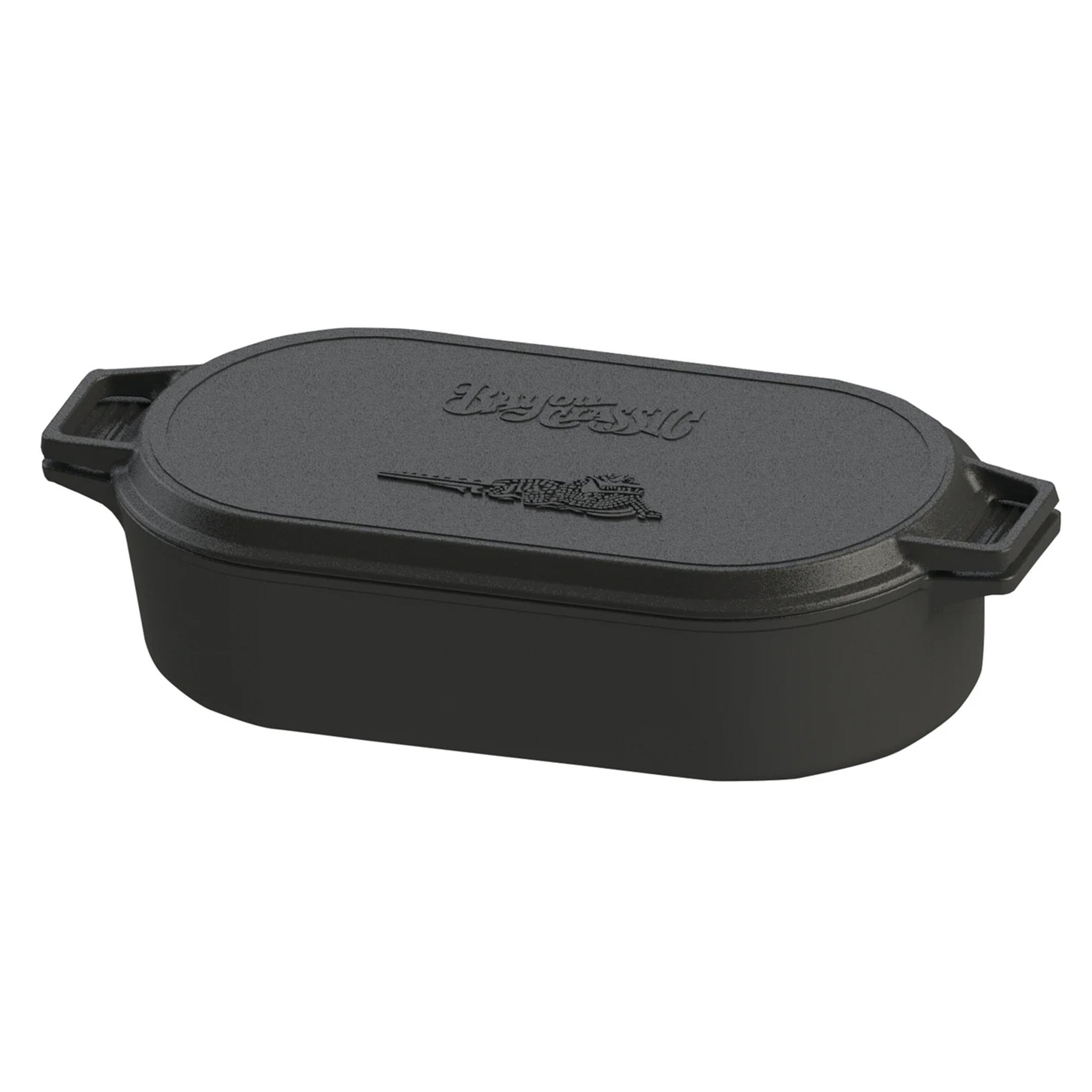 6-Quart Cast Iron Oval Fryer w/ Griddle Lid - Thumbnail 3