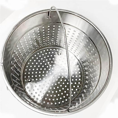 Overview of Stainless Perforated Basket on a white background