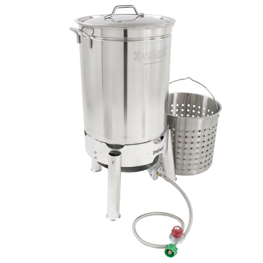 44-qt Stainless Stockpot with Basket and Stainless Cooker