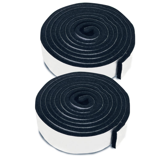 Two rolls of black replacement felt for a ceramic grill on a white background