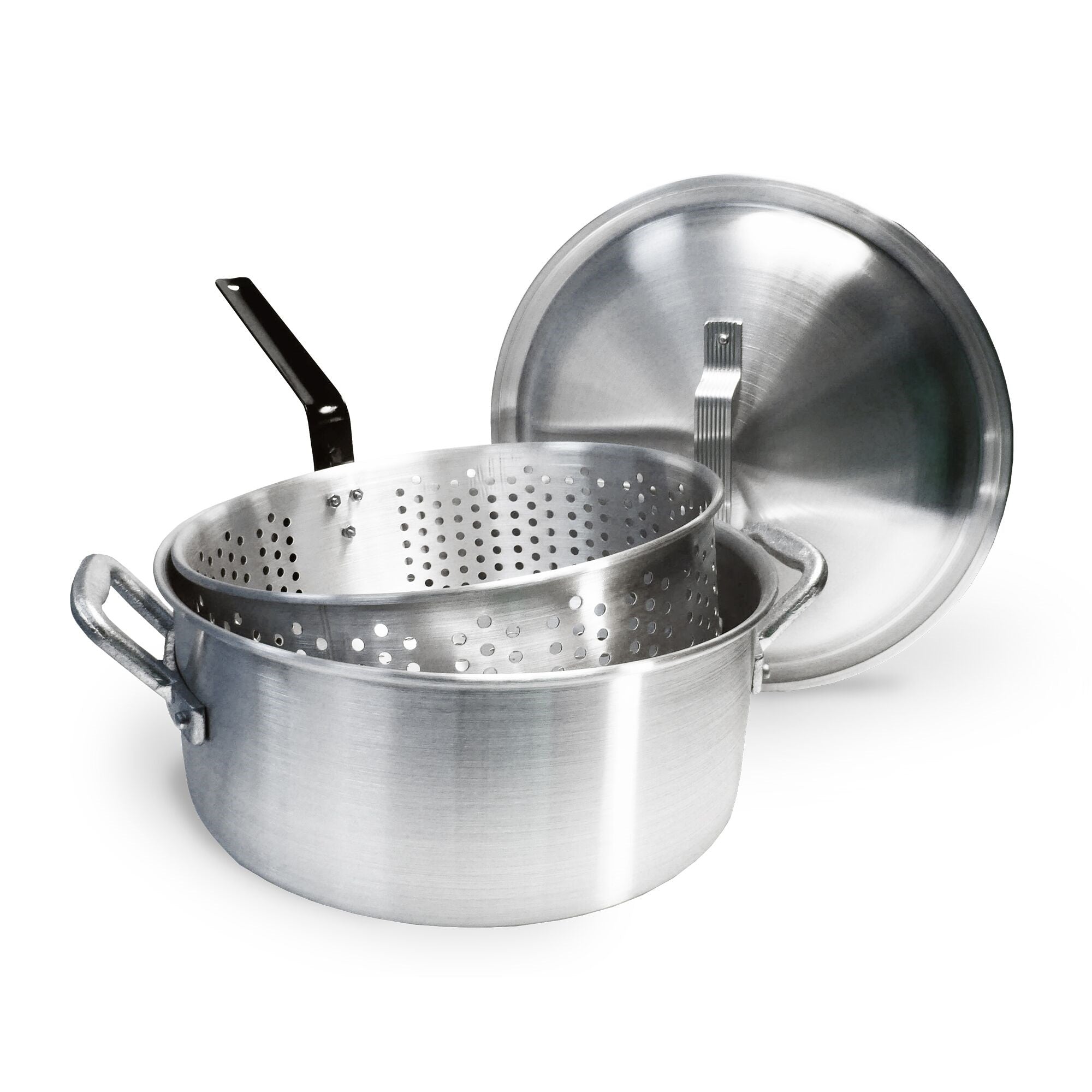 14-qt Aluminum Fry Pot with Lid, Deep Fry Pot