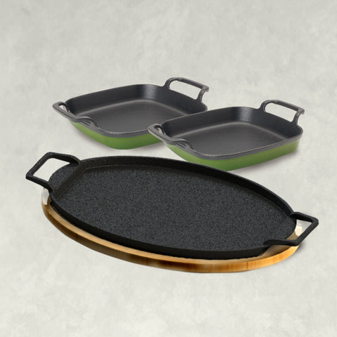 Fiesta Fajita Pan Set, cypress green