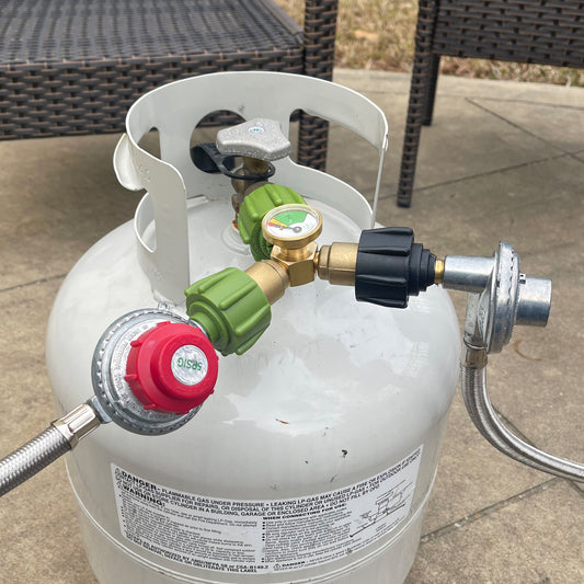 Y-Splitter with Propane Level Gauge